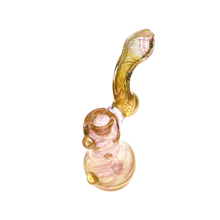 New Arrival Long Bubbler Glass Hand Pipe Amber Color for Smoking 037#