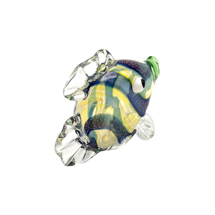 Blue Striped Tropical Fish Glass Hand Pipe Good Quality 127#