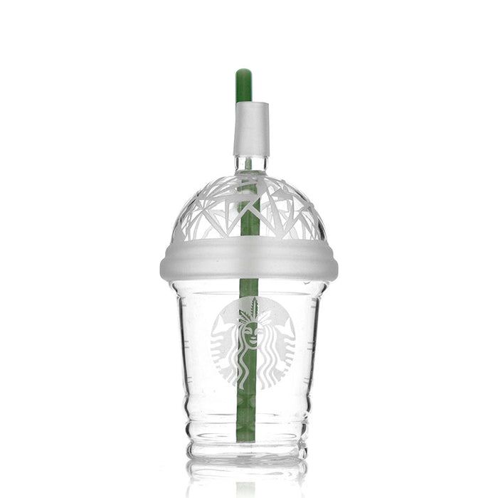Starbucks Themed Glass Mini  Vapor Rig Clear Color