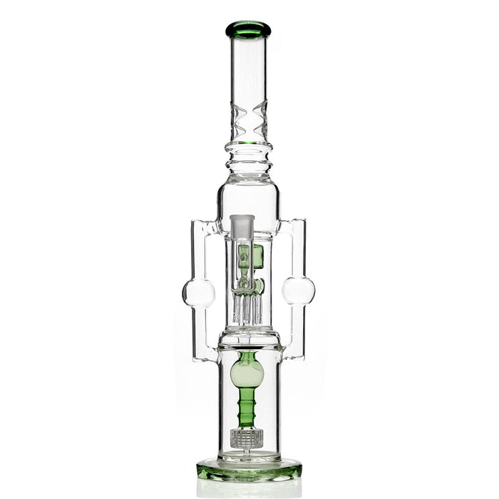 Big Triple Ratchet Perc Klein Incycler Hookah Glass Smoking Water Pipes 293#