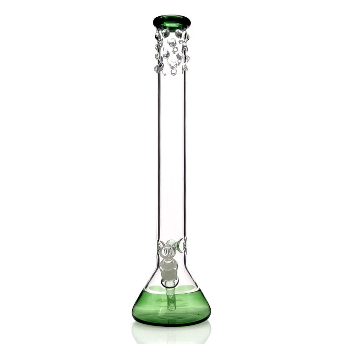 19.5" Straight Tube Smoking Glass Pipe Bong with Ice Pinch