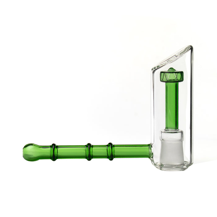 6.3" glass hammer pipe with green color G61