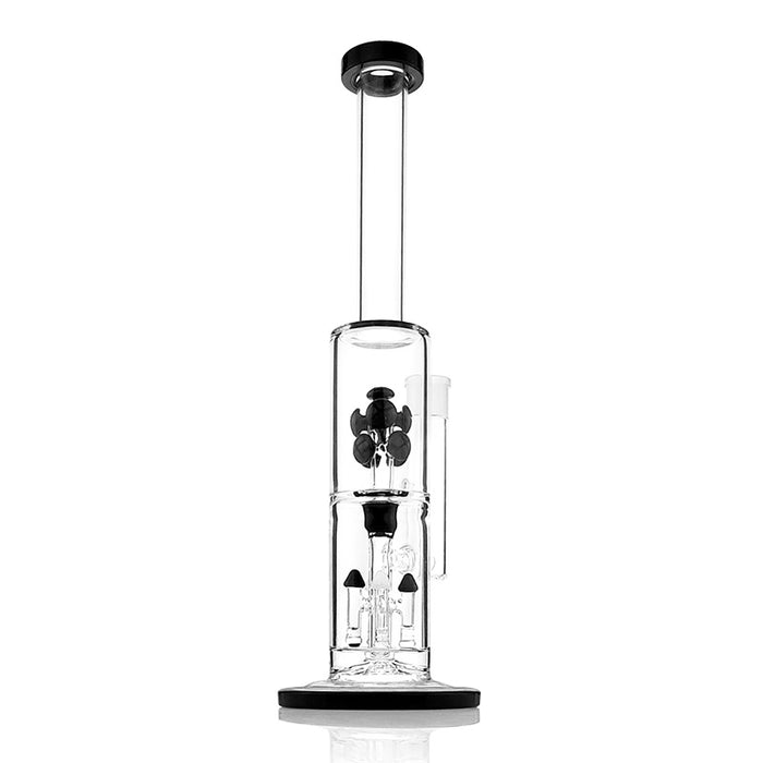 Black Fritted Disc Straight Glass Smoking Water Pipe