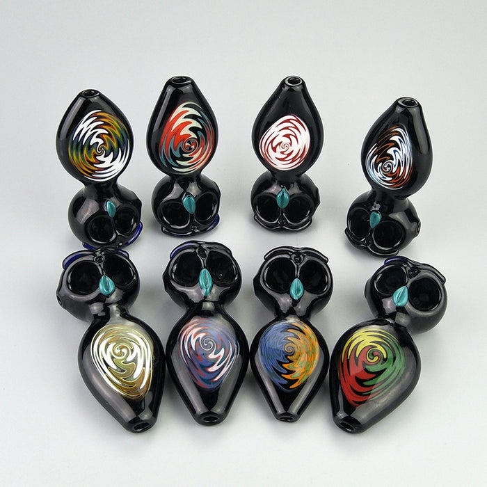 Owl Glass Hand Pipe in Various Colors 605#