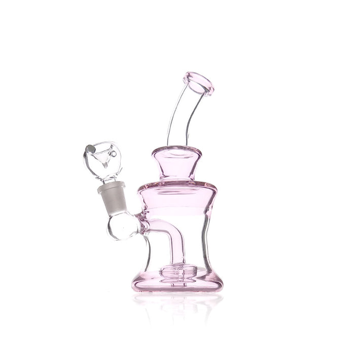 Small Glass Oil Rigs Thick Glass Bubbler Dab Recycle Chromatic Water Pipe 244#