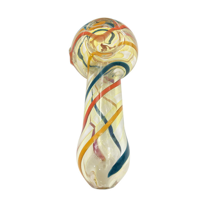 New Design Fumed Glass Hand Pipe with Color Line 259#