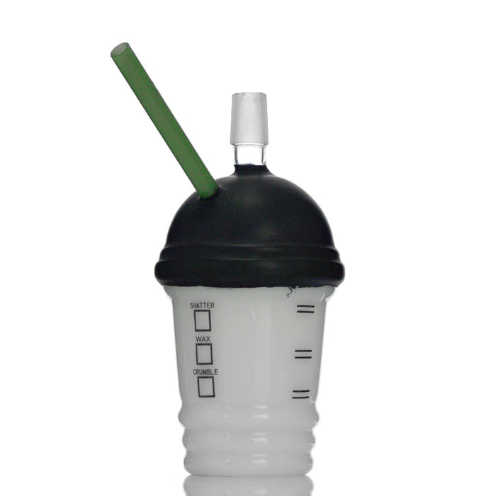 18MM 8 Inches Black and White Starbucks Glass Water Pipe  Cup