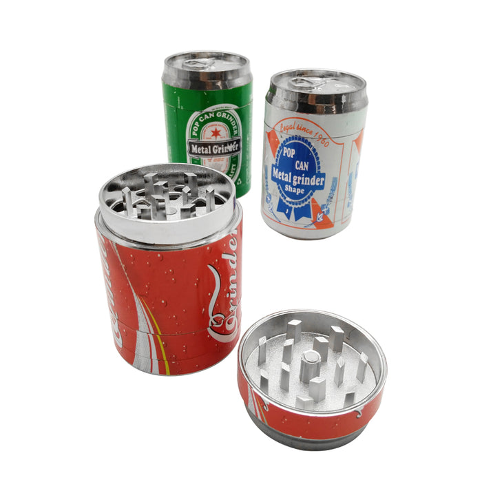Mini Drink Cans 3 Layers Metal Tobacco Crusher Hand Smoking Grinders Herbal Spice Herb Grinder