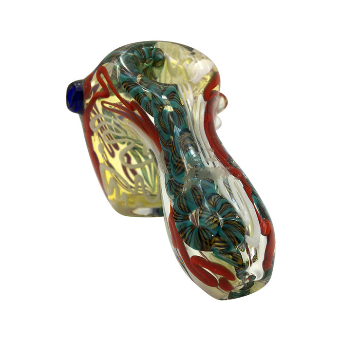 Playing Ball Dolphin Cobalt Glass Bubbler Spoon Pipe for Smoking 038#