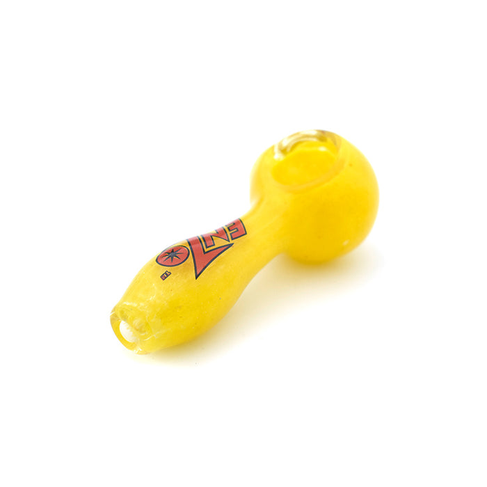 4" Glass yellow spoon pipe tobacco pipe with logo G010