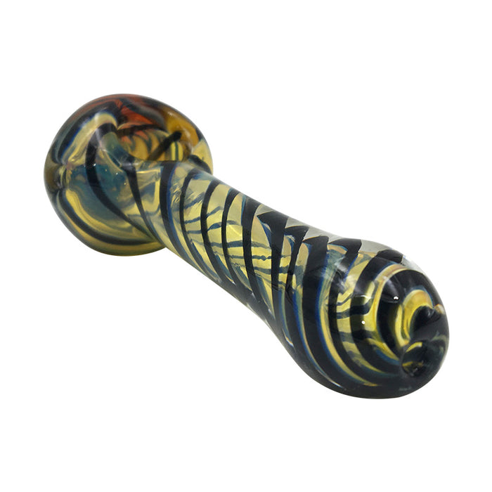 Stripe Tiger Spoon Pipe Spiral Ripple Bowl Hand Pipe 049#