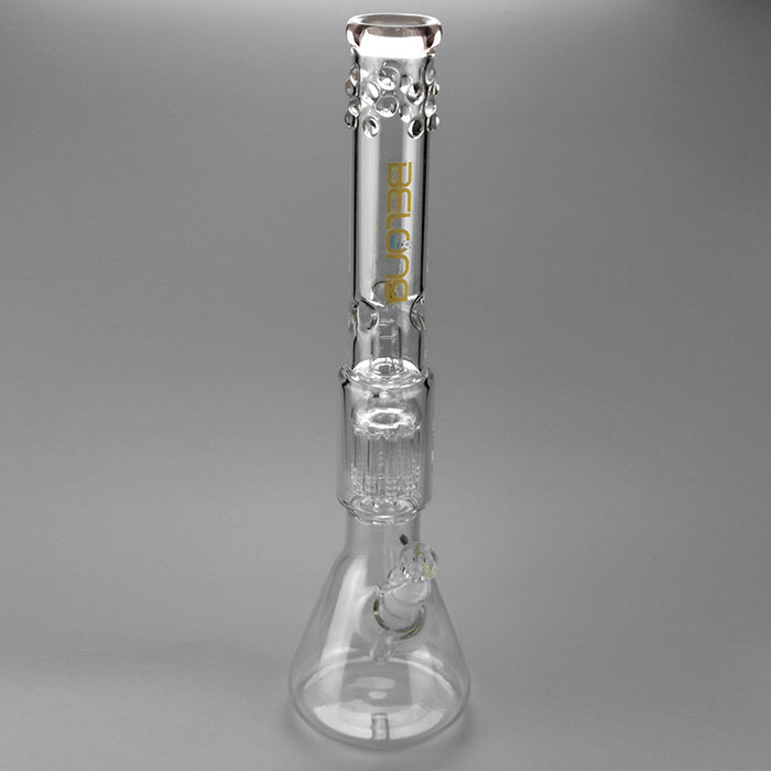 Pink Beaker Flame Glace Glass Bong 19" Tall 325#