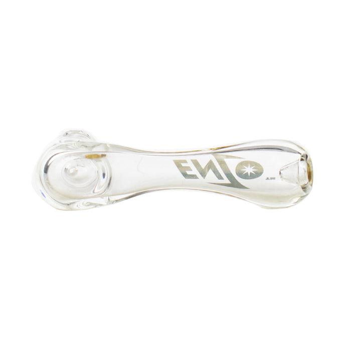 3.7" Clear sherlock pipe with logo G013