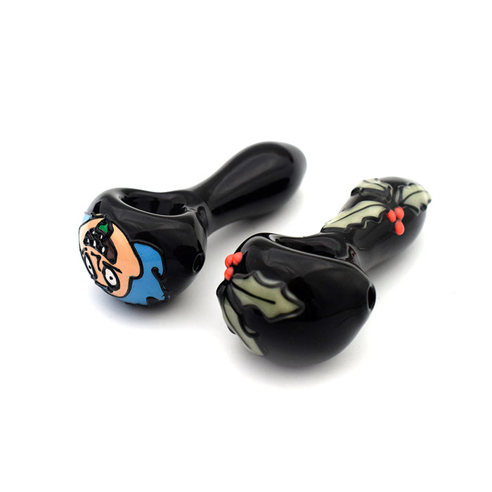 4“ Classic style black color with label spoon pipe G38