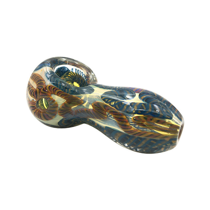 Colorful Glass Pipe Smoking Hand Pipes Cheap Tobacco Spoon Pipe 300#