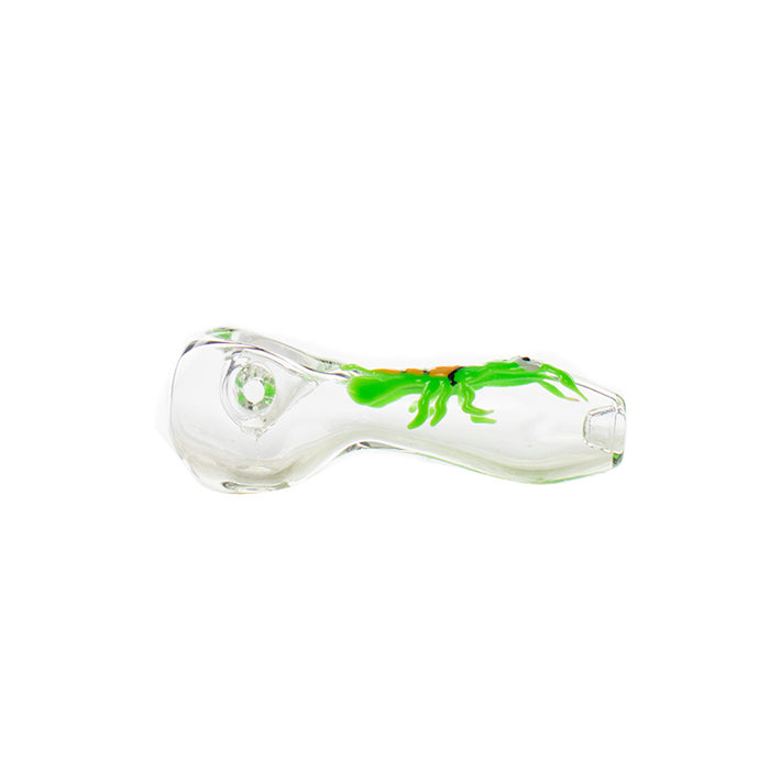 4“ Clear glowing smoking hand pipe G30