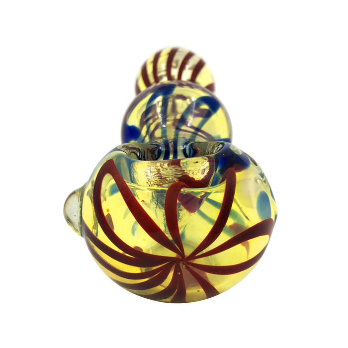 Sunflower Double Ball Structure Red-Blue Striped Pipe 010#