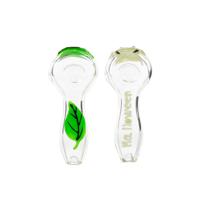 4“ Clear glowing smoking hand pipe with different label G31