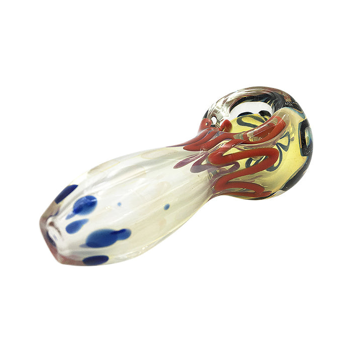 Rake Worked Cobalt and Turquoise Spoon for Smoking 298#