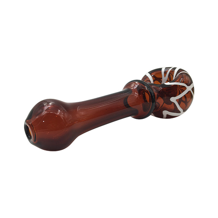 Red with White Glass Hand Pipe Glass Spoon Smoking Pipe 413#