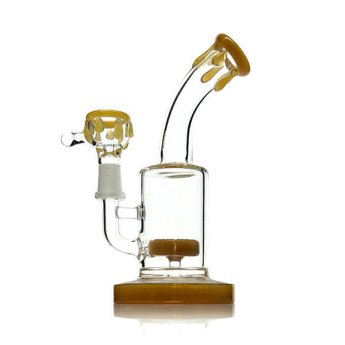 Bent Neck Mini Glass Smoking Water Pipe with Color Bowl