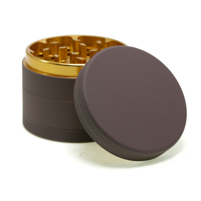 4 Layers Inner Golden Aluminum Alloy Outer Rubber Paint Weed Grinder-Coffee