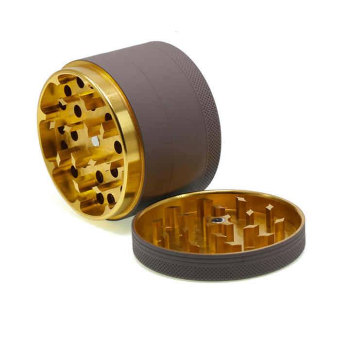 4 Layers Inner Golden Aluminum Alloy Outer Rubber Paint Weed Grinder-Coffee