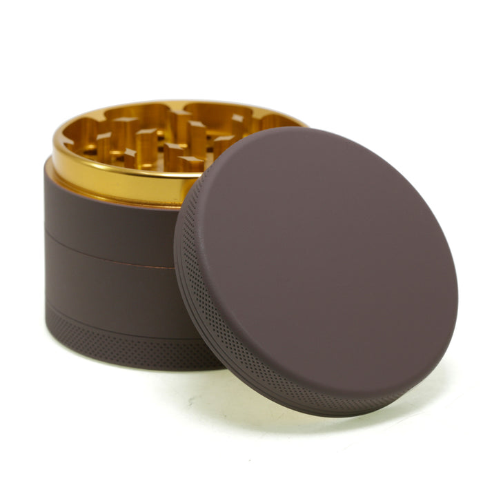 4 Layers Inner Golden Aluminum Alloy Outer Rubber Paint Weed Grinder-Coffee