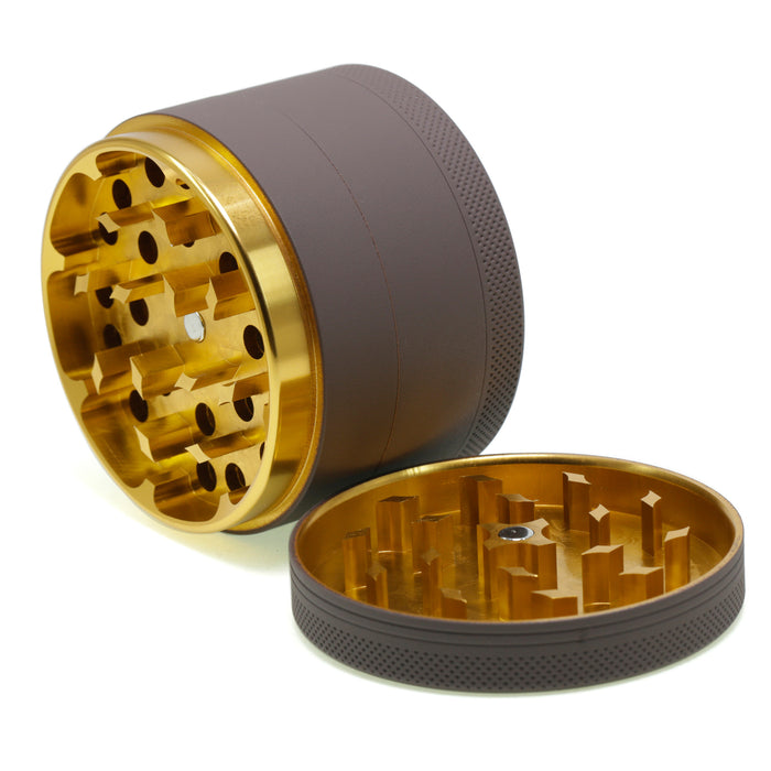 4 Layers Inner Golden Aluminum Alloy Outer Rubber Paint Weed Grinder-Coffee