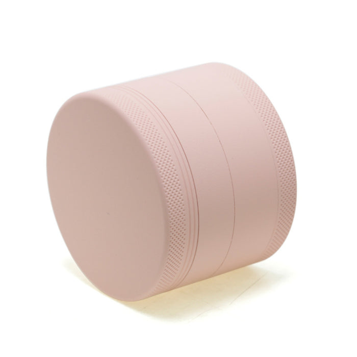 4 Layers Inner Golden Aluminum Alloy Outer Rubber Paint Weed Grinder-Light-Pink