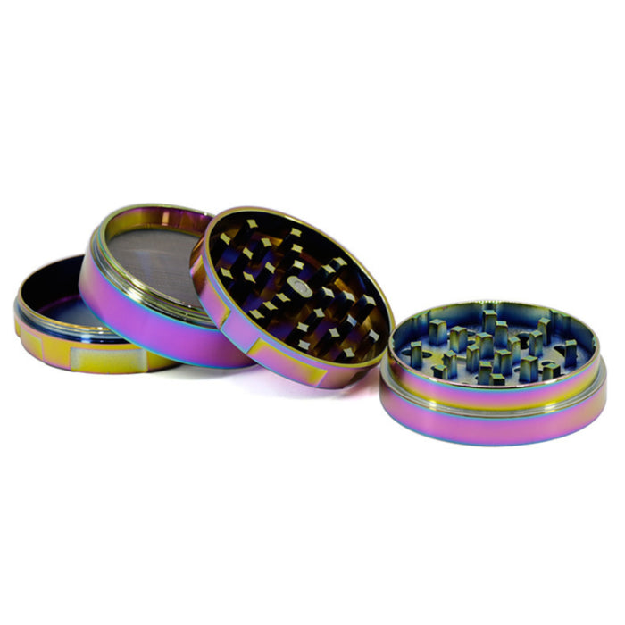 4 Part 63MM Ice Blue Zinc Alloy Special Strip Large Chamfered Colorful Herb Grinder