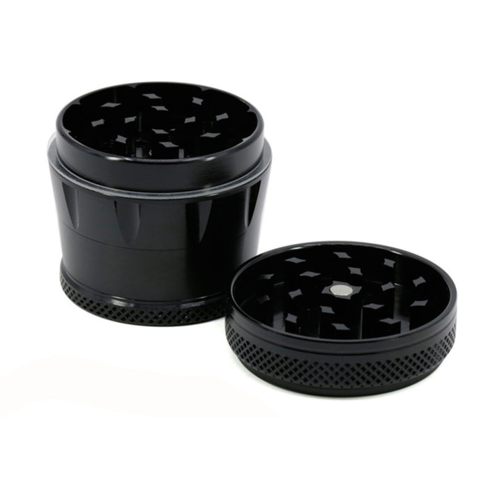 4 Piece Aluminum Alloy Diameter 50MM Dot Concave Herb Grinder-Black