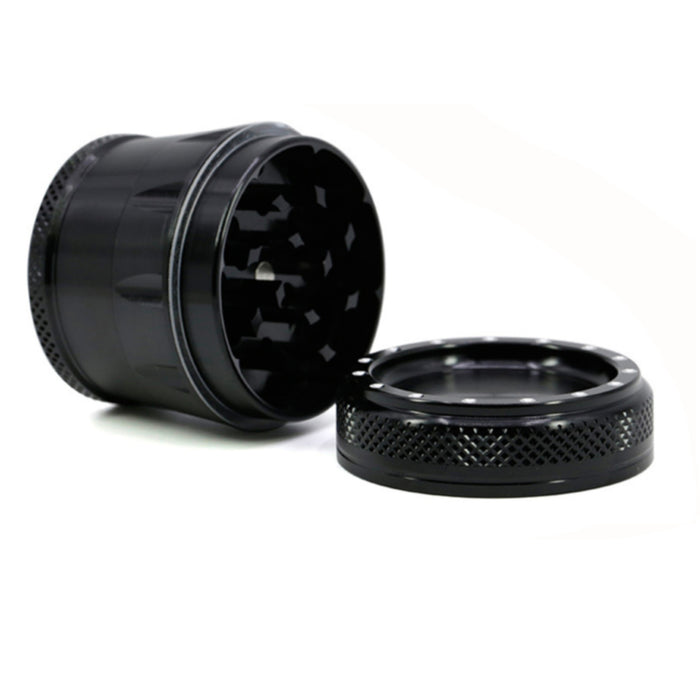 4 Piece Aluminum Alloy Diameter 50MM Dot Concave Herb Grinder-Black