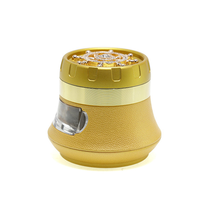 4 Piece With Drill Design Drawer Chamfer 63MM Large Capacity Herb Grinder-Gold