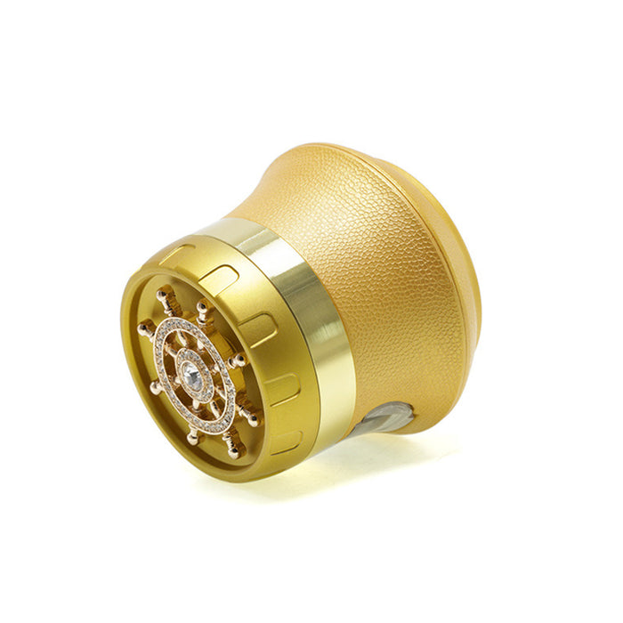 4 Piece With Drill Design Drawer Chamfer 63MM Large Capacity Herb Grinder-Gold