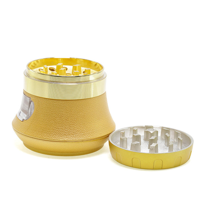 4 Piece With Drill Design Drawer Chamfer 63MM Large Capacity Herb Grinder-Gold