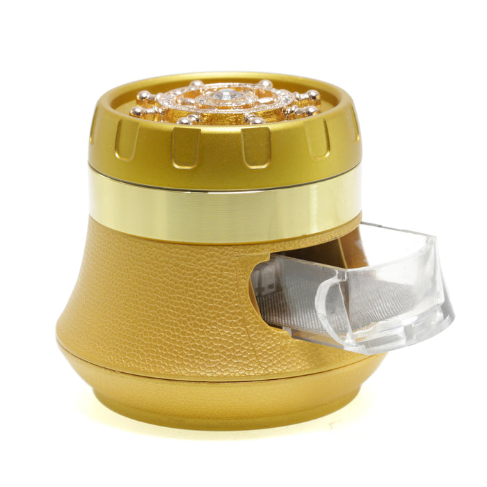 4 Piece With Drill Design Drawer Chamfer 63MM Large Capacity Herb Grinder-Gold