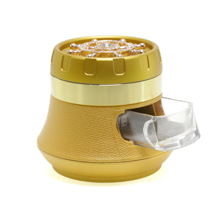 4 Piece With Drill Design Drawer Chamfer 63MM Large Capacity Herb Grinder-Gold