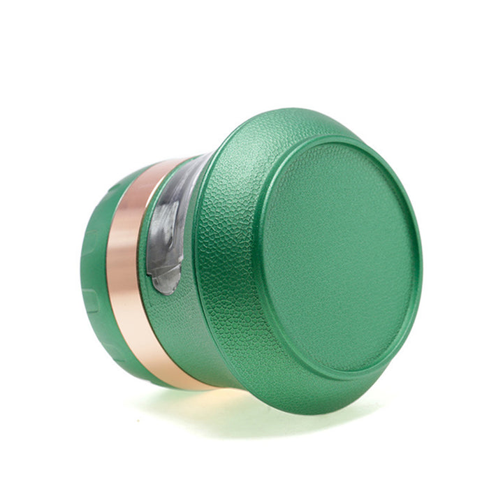 4 Piece With Drill Design Drawer Chamfer 63MM Large Capacity Herb Grinder-Green