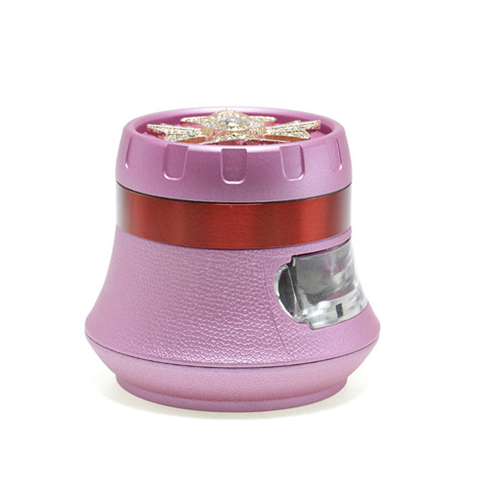 4 Piece With Drill Design Drawer Chamfer 63MM Large Capacity Herb Grinder-Pink
