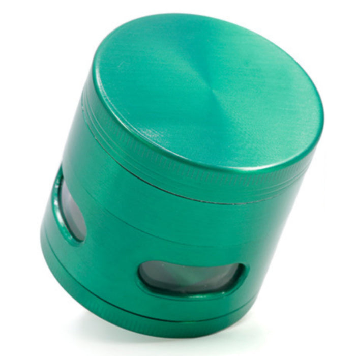 4 Piece Zinc Alloy 52MM Side Window Weed Grinder-Green