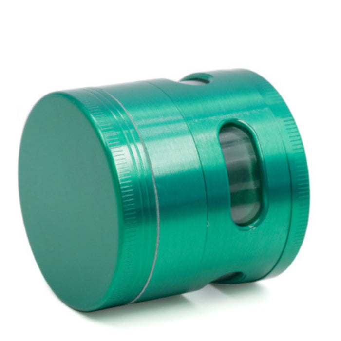 4 Piece Zinc Alloy 52MM Side Window Weed Grinder-Green