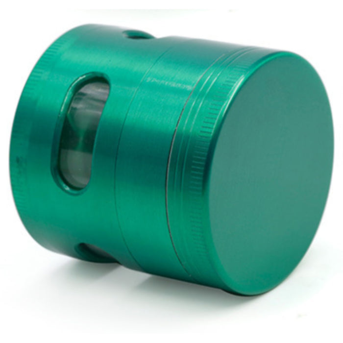 4 Piece Zinc Alloy 52MM Side Window Weed Grinder-Green