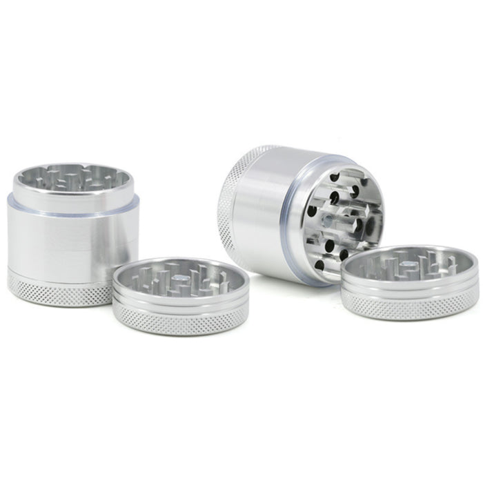 40MM Aluminum Alloy CNC Four-Layer Weed Grinder-Silver