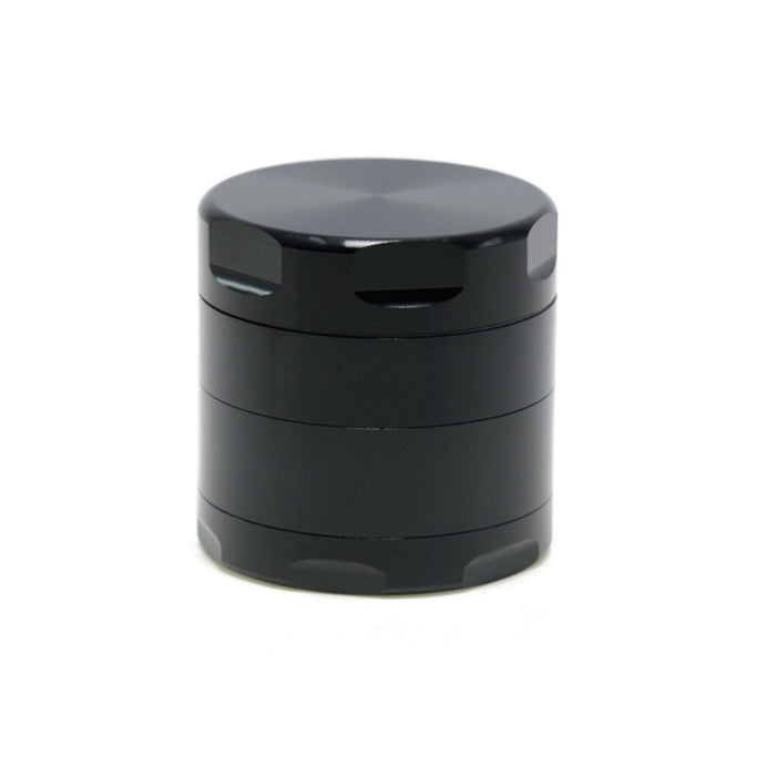 40MM Aluminum Alloy Four-Layer Flat Chamfering Herb Grinder | Black