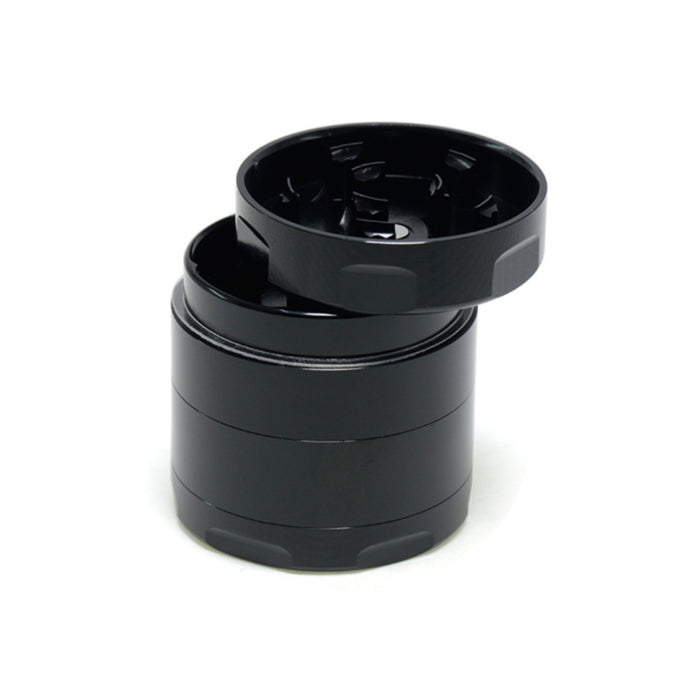 40MM Aluminum Alloy Four-Layer Flat Chamfering Herb Grinder | Black