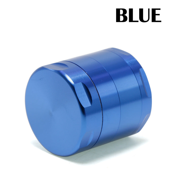 40MM Aluminum Alloy Four-Layer Flat Chamfering Herb Grinder | Blue