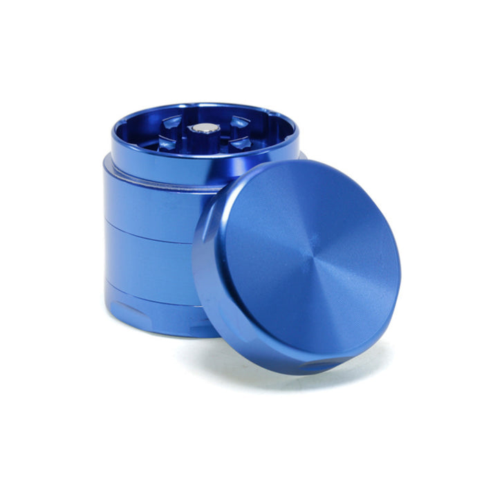 40MM Aluminum Alloy Four-Layer Flat Chamfering Herb Grinder | Blue
