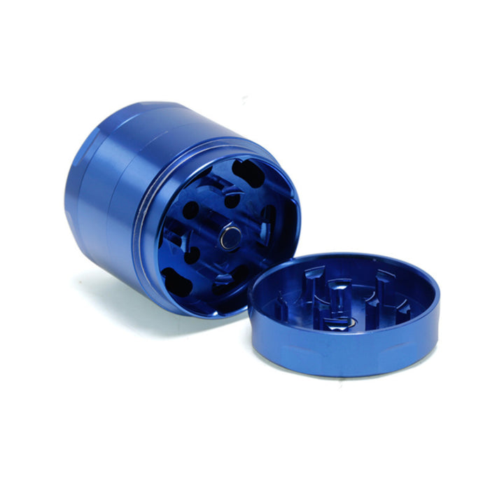 40MM Aluminum Alloy Four-Layer Flat Chamfering Herb Grinder | Blue