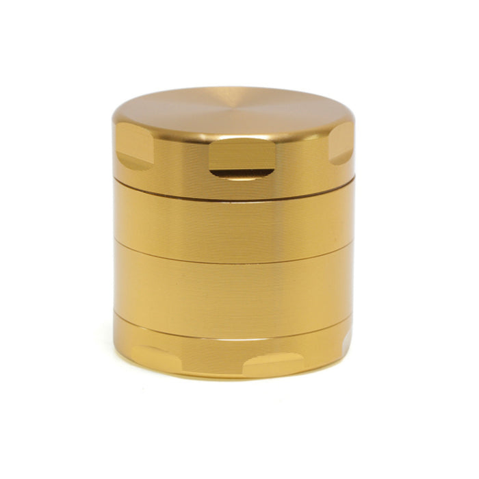 40MM Aluminum Alloy Four-Layer Flat Chamfering Herb Grinder | Gold
